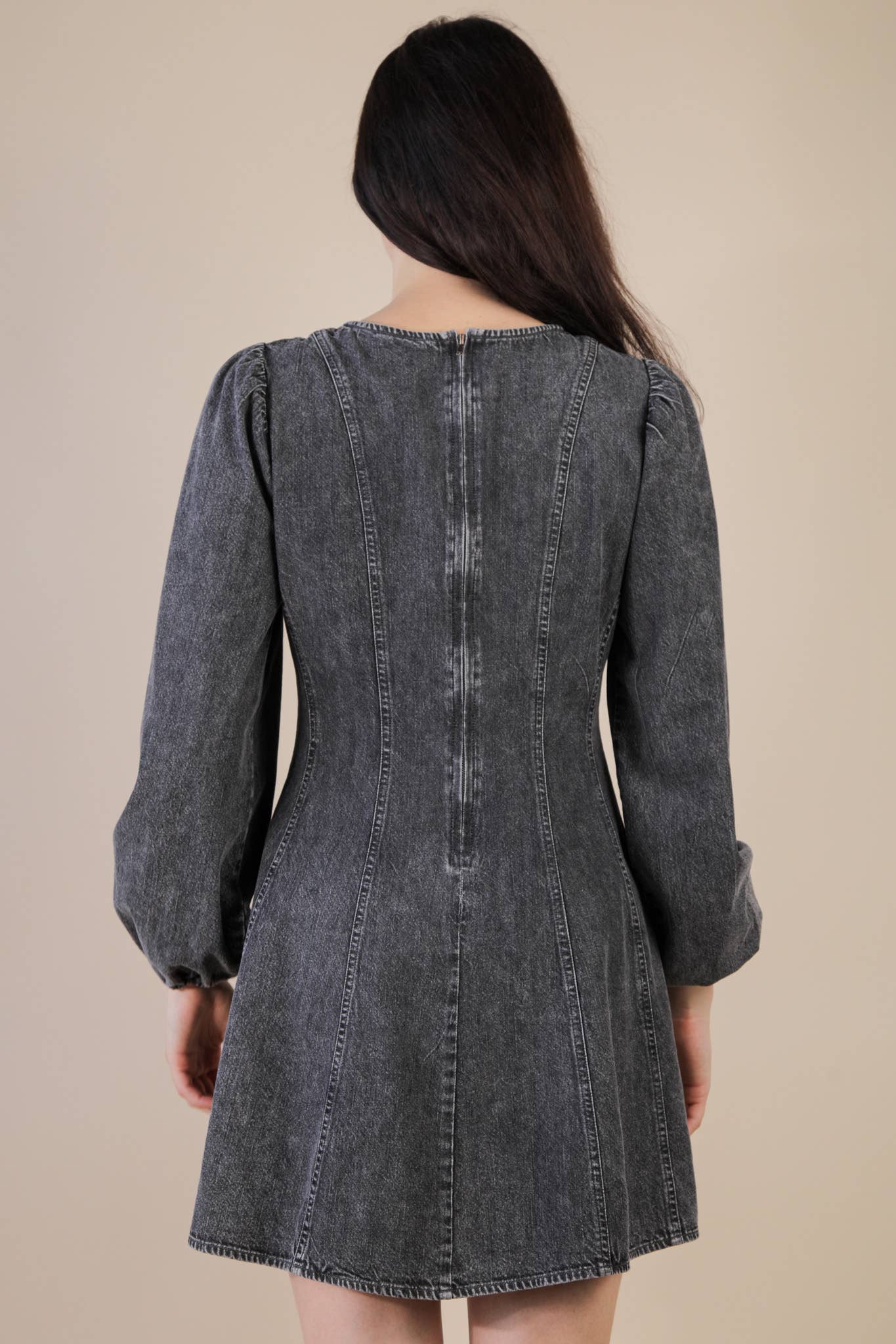 Mineral Washed Denim Dress: