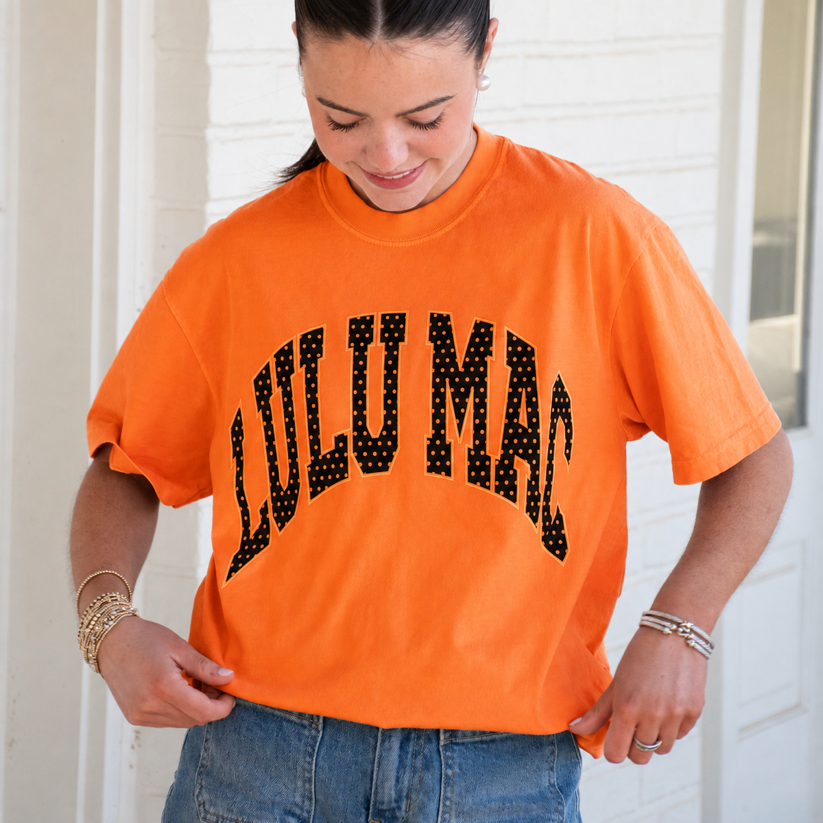 Polka Dot Burnt Orange Tee