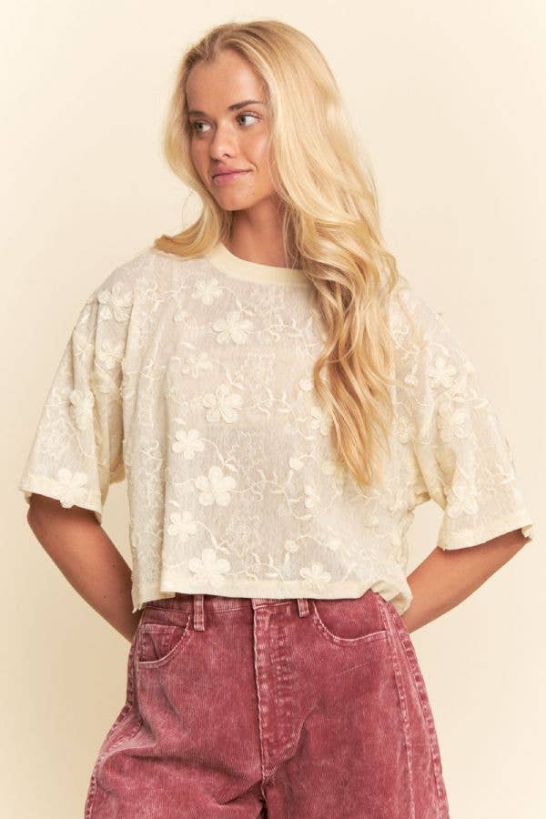 Flower Cream Top