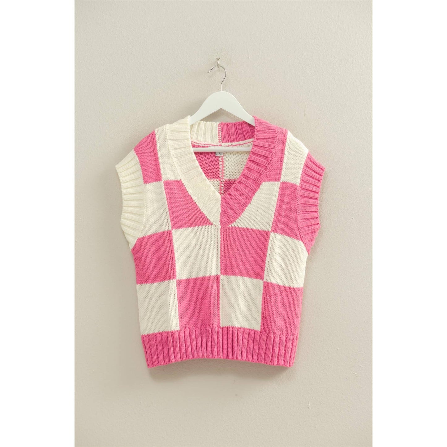 Pink Checkered Vest