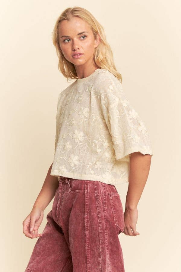 Flower Cream Top