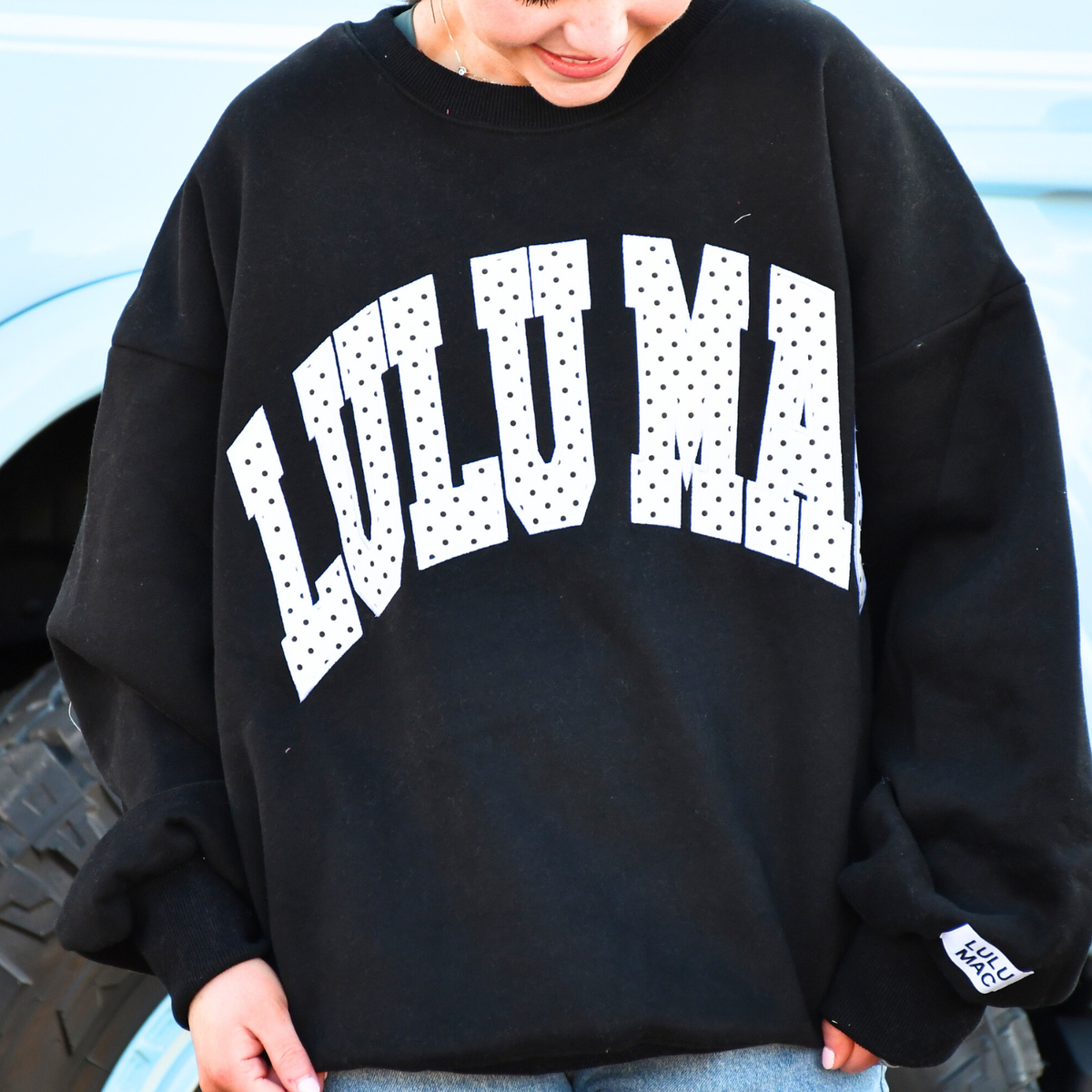 Black/White Polka Dot Sweatshirt
