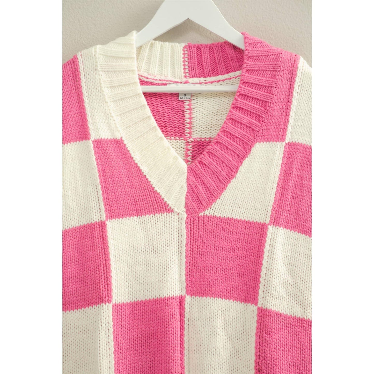 Pink Checkered Vest