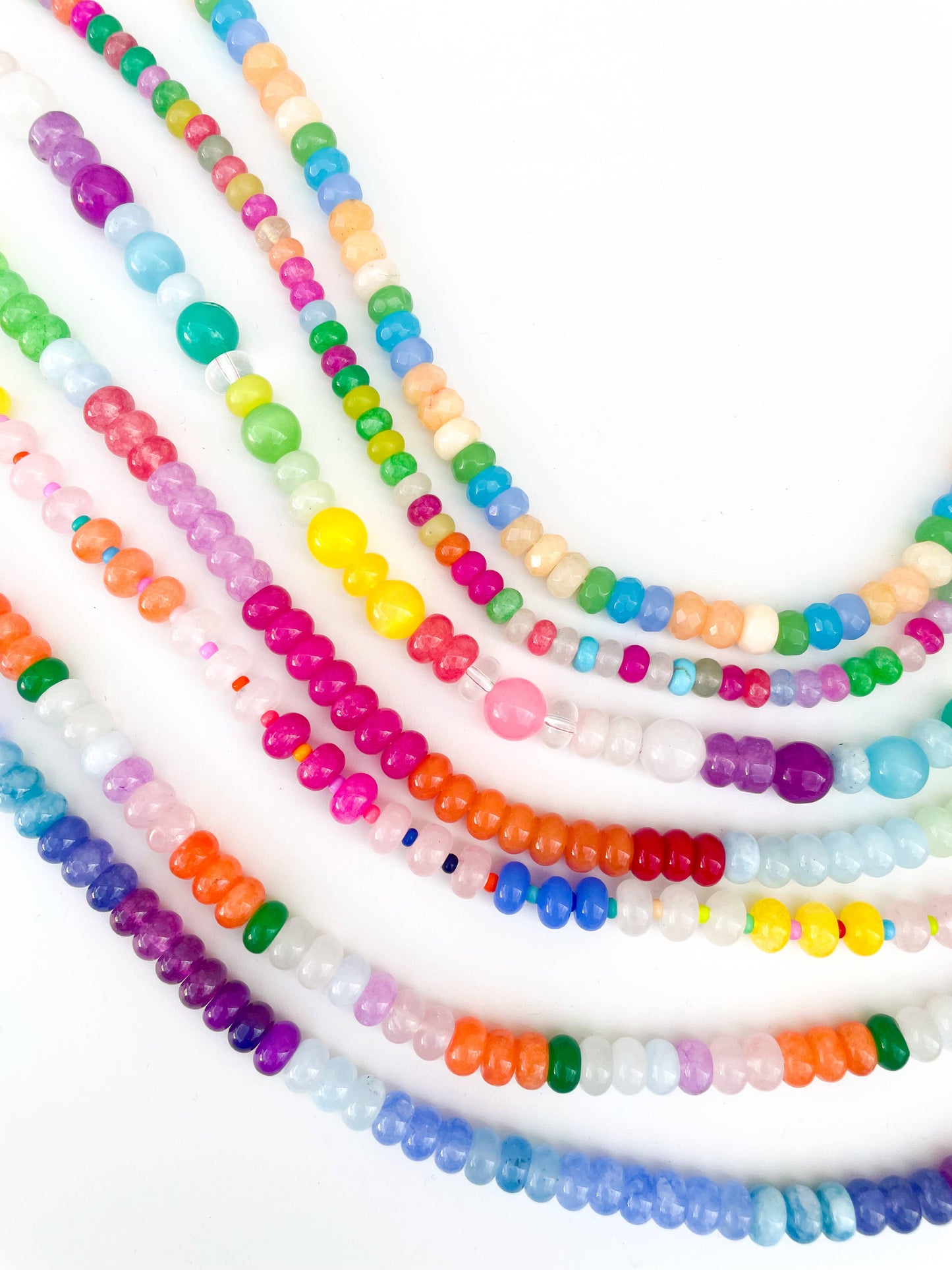 Party Loop - Rainbow Gemstone Bead Necklace