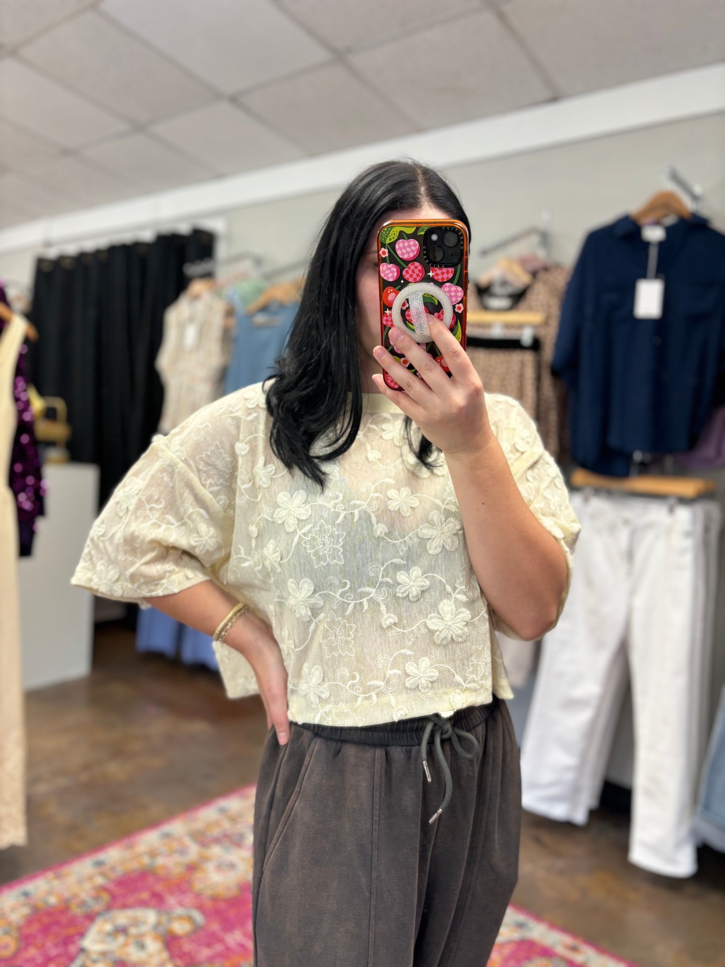 Flower Cream Top