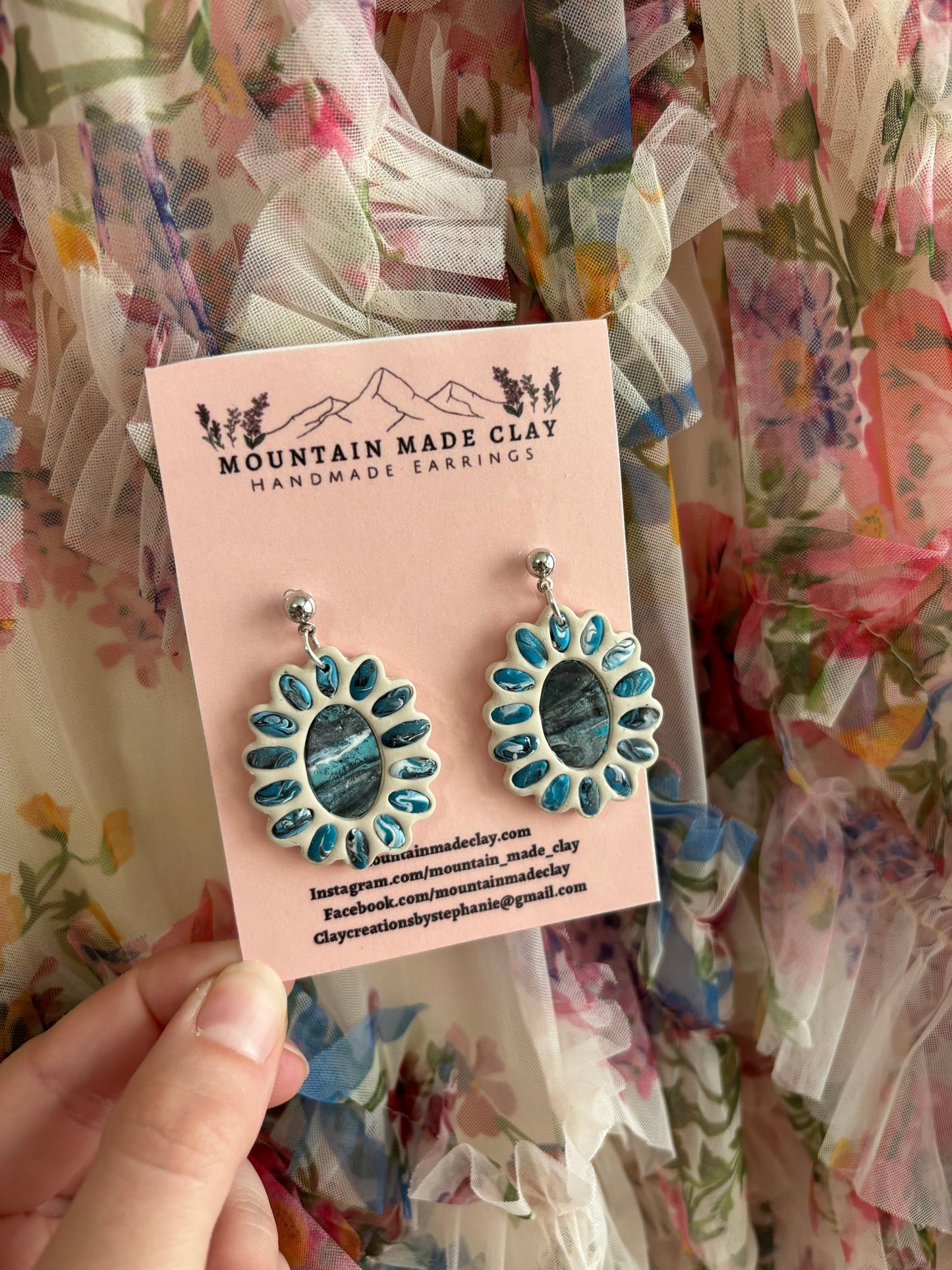 Turquoise Clay Earrings