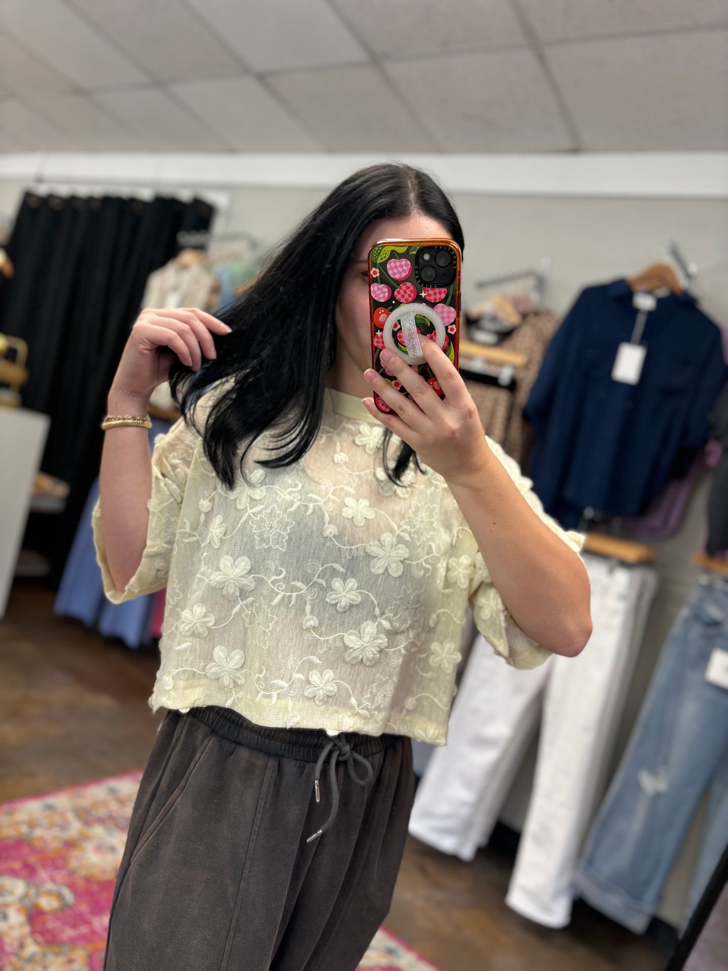Flower Cream Top