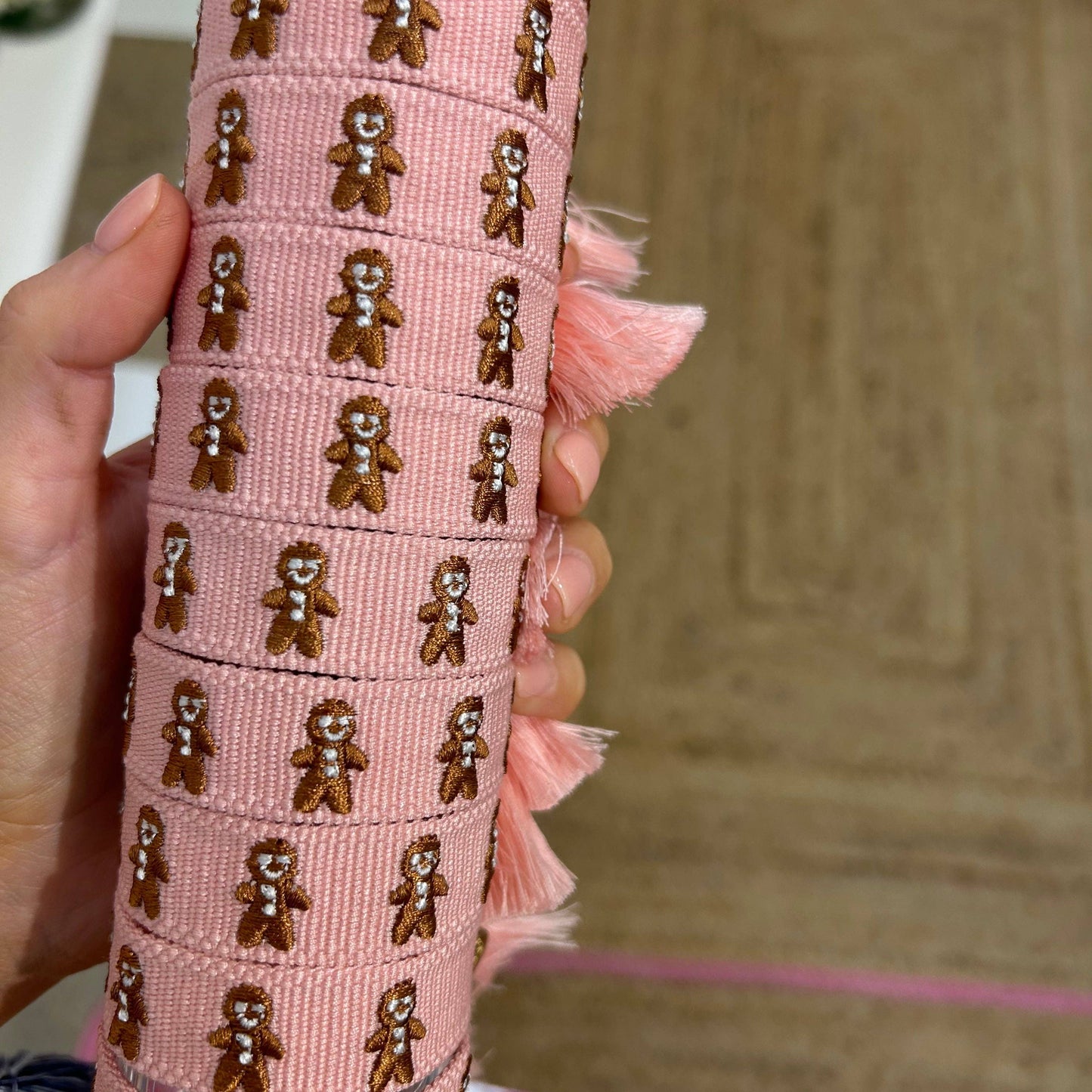 Gingerbread man Christmas tassel bracelet