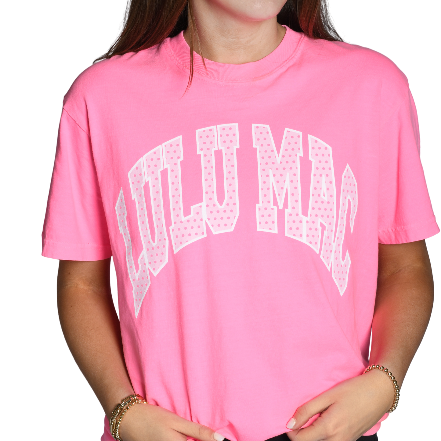 Lulu Mac Polka Dot Neon Pink
