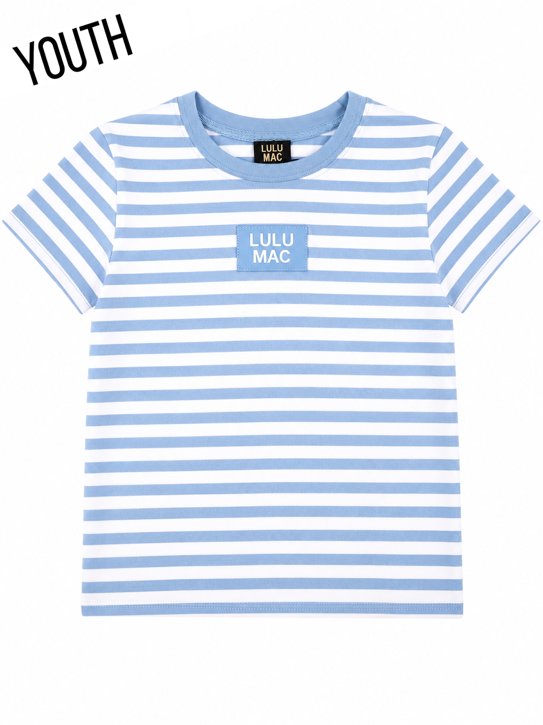 Yth Stripe Baby Doll Top-Light Blue