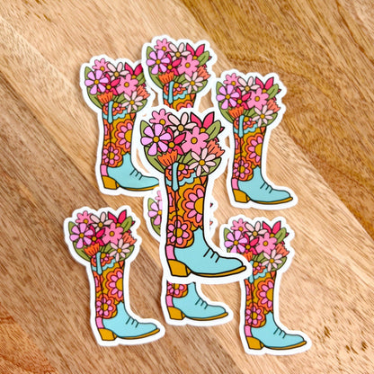 Boot Bouquet Sticker