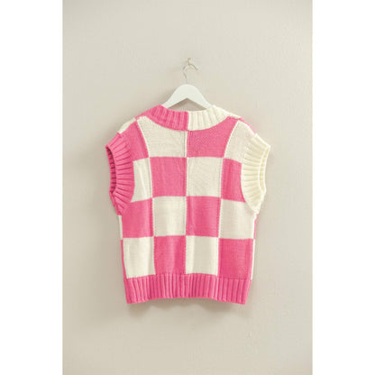 Pink Checkered Vest