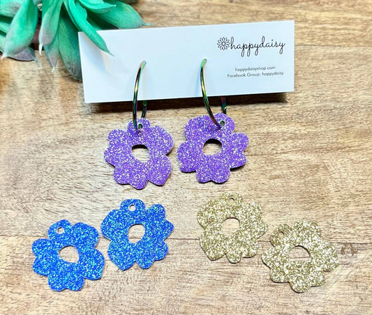 Interchangeable Flowers on Hoops "Shannon" Earrings Set