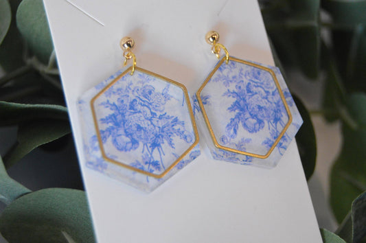 Blue Chinoiserie Earrings