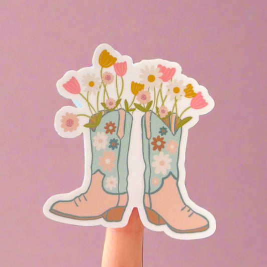 Cowgirl Boot Bouquet Sticker