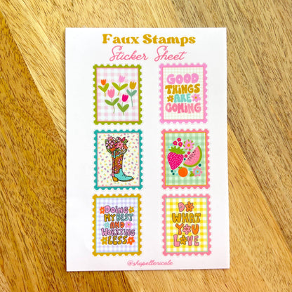 Faux Stamps Sticker Sheet