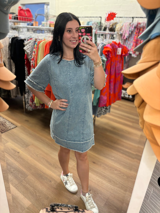 Denim Shift Dress