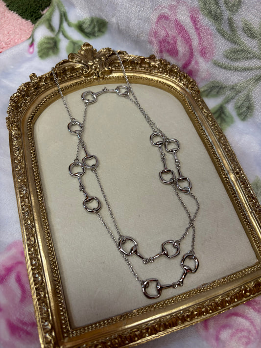 Double Silver Bit Necklace