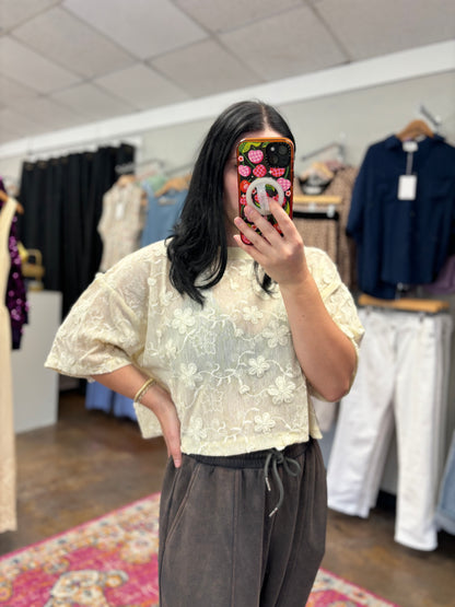 Flower Cream Top