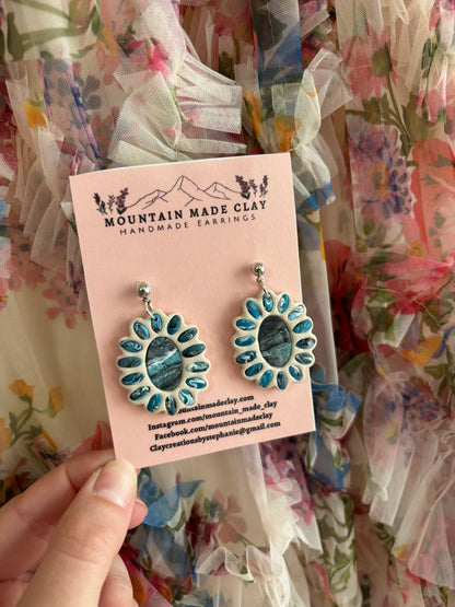Turquoise Clay Earrings
