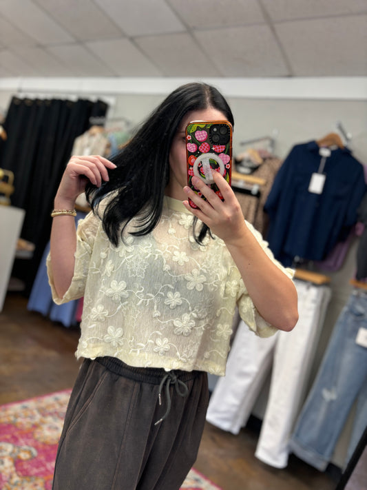 Flower Cream Top