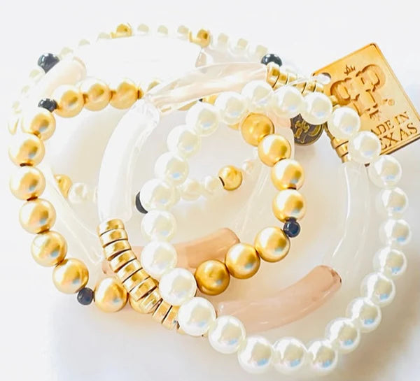 GOLD BEAD BRACELET SET