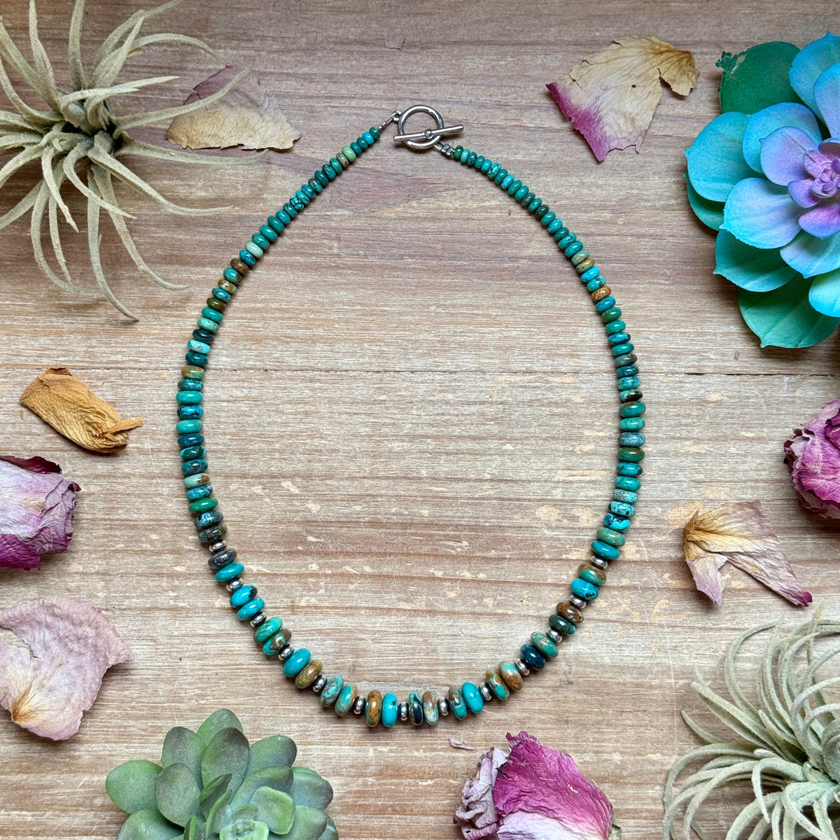 Sterling Silver Saucer Necklace – 19” – 5 mm Rondelle Beads