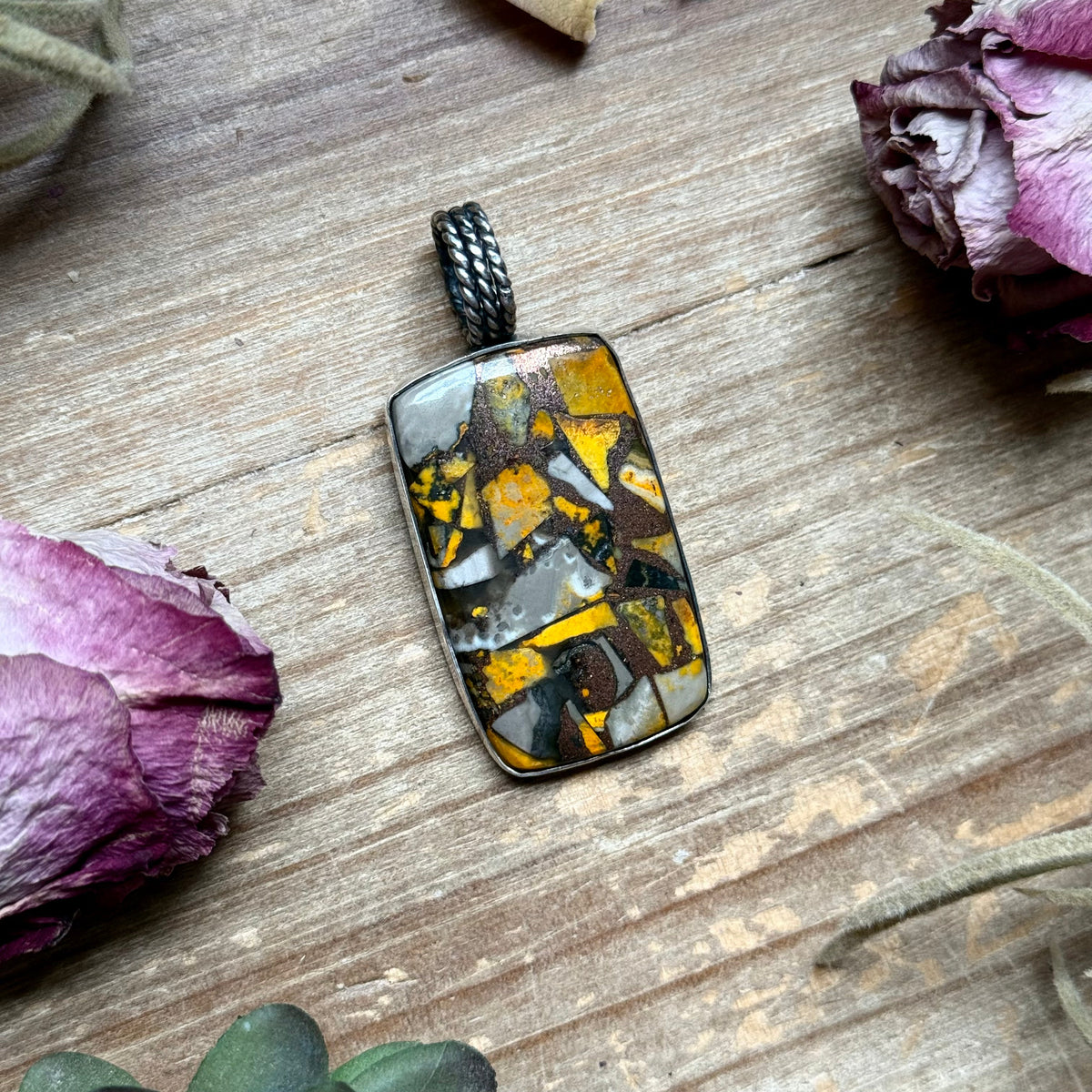 Mojave Bumblebee Pendant – Sterling Silver – Fits Up To 8 mm Pearls – Made by The Bijoux FAB