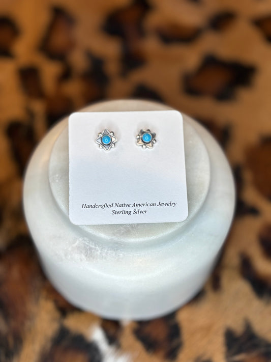 Turquoise Stud Sterling Earrings