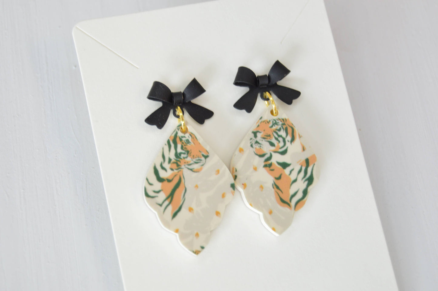 Tiger Dangle Earrings, Tiger Earrings, Statement Earrings